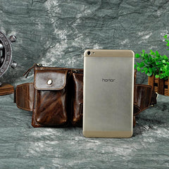Vintage Leather Fanny Pack Mens Waist Bag Hip Pack Belt Bag for Men