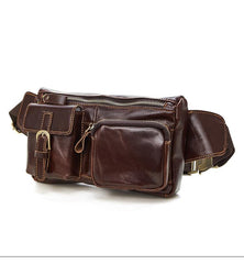 Vintage Leather Fanny Pack Mens Waist Bag Hip Pack Belt Bag for Men