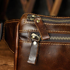 Vintage Leather Fanny Pack Mens Waist Bag Hip Pack Belt Bag for Men - imessengerbags