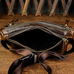 Vintage Leather Fanny Pack Mens Waist Bag Hip Pack Belt Bag for Men - imessengerbags