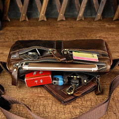 Vintage Leather Fanny Pack Mens Waist Bag Hip Pack Belt Bag for Men - imessengerbags