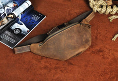 Vintage Leather Fanny Pack Mens Waist Bag Hip Pack Belt Bag for Men - imessengerbags