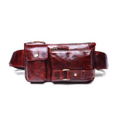 Vintage Leather Fanny Pack Mens Waist Bag Hip Pack Belt Bag for Men - imessengerbags
