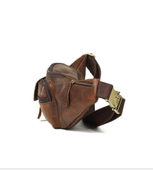 Vintage Leather Fanny Pack Mens Waist Bag Hip Pack Belt Bag for Men