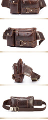 Vintage Leather Fanny Pack Mens Waist Bag Hip Pack Belt Bag for Men - imessengerbags