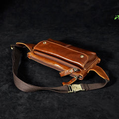 Vintage Leather Fanny Pack Mens Waist Bag Hip Pack Belt Bag for Men - imessengerbags