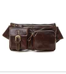 Vintage Leather Fanny Pack Mens Waist Bag Hip Pack Belt Bag for Men