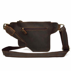 Vintage Leather Fanny Pack Mens Waist Bag Hip Pack Belt Bag for Men