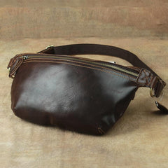 Vintage Leather Fanny Pack Mens Waist Bag Hip Pack Belt Bag for Men