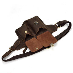 Vintage Leather Fanny Pack Mens Waist Bag Hip Pack Belt Bag for Men