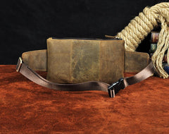 Vintage Leather Fanny Pack Mens Waist Bag Hip Pack Belt Bag for Men