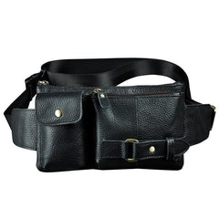 Vintage Leather Fanny Pack Mens Waist Bag Hip Pack Belt Bag for Men