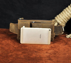 Vintage Leather Fanny Pack Mens Waist Bag Hip Pack Belt Bag for Men