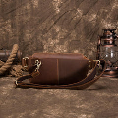 Vintage Leather Fanny Pack Mens Waist Bag Hip Pack Belt Bag for Men - imessengerbags