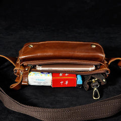 Vintage Leather Fanny Pack Mens Waist Bag Hip Pack Belt Bag for Men - imessengerbags