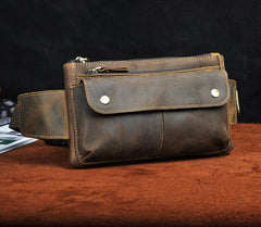Vintage Leather Fanny Pack Mens Waist Bag Hip Pack Belt Bag for Men