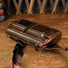 Vintage Leather Fanny Pack Mens Waist Bag Hip Pack Belt Bag for Men - imessengerbags