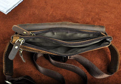 Vintage Leather Fanny Pack Mens Waist Bag Hip Pack Belt Bag for Men