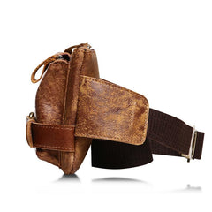 Vintage Leather Fanny Pack Mens Waist Bag Hip Pack Belt Bag for Men - imessengerbags