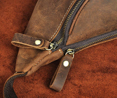 Vintage Leather Fanny Pack Mens Waist Bag Hip Pack Belt Bag for Men - imessengerbags
