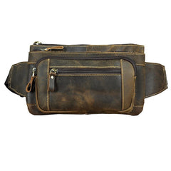 Vintage Leather Fanny Pack Mens Waist Bag Hip Pack Belt Bag for Men