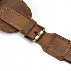 Vintage Leather Fanny Pack Mens Waist Bag Hip Pack Belt Bag for Men