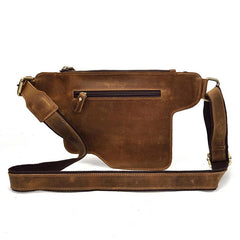 Vintage Leather Fanny Pack Mens Waist Bag Hip Pack Belt Bag for Men