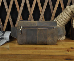 Vintage Leather Fanny Pack Mens Waist Bag Hip Pack Belt Bag for Men