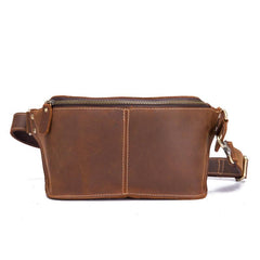 Vintage Leather Fanny Pack Mens Waist Bag Hip Pack Belt Bag for Men - imessengerbags