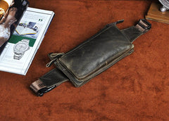 Vintage Leather Fanny Pack Mens Waist Bag Hip Pack Belt Bag for Men - imessengerbags