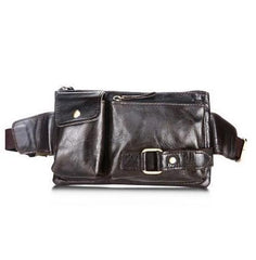 Vintage Leather Fanny Pack Mens Waist Bag Hip Pack Belt Bag for Men - imessengerbags