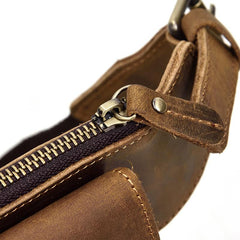 Vintage Leather Fanny Pack Mens Waist Bag Hip Pack Belt Bag for Men