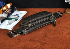 Vintage Leather Fanny Pack Mens Waist Bag Hip Pack Belt Bag for Men