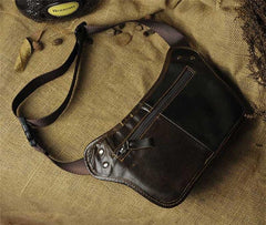 Vintage Leather Fanny Pack Mens Waist Bag Hip Pack Belt Bag for Men - imessengerbags
