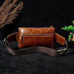 Vintage Leather Fanny Pack Mens Waist Bag Hip Pack Belt Bag for Men - imessengerbags