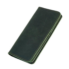 Vintage Coffee Mens Leather Long Wallet Bifold Long Wallets for Men - imessengerbags