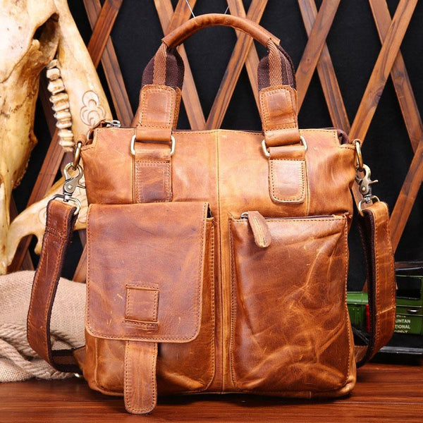 Leather Mens Vintage Briefcase Business Briefcase Work Briefcase For Men