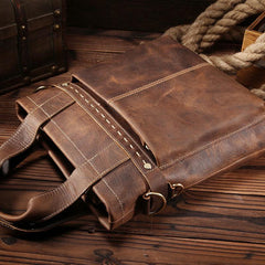 Vintage Leather Mens Handbag Briefcases Shoulder Bag Work Briefcase For Men - imessengerbags
