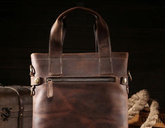 Vintage Leather Mens Handbag Briefcases Shoulder Bag Work Briefcase For Men - imessengerbags