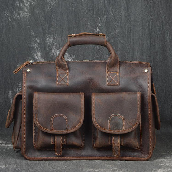 Vintage Leather Mens Large Travel Bag Weekender Cool Business Bag For Men - imessengerbags