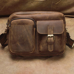 Vintage Leather Mens Cool Messenger Bag Cool Shoulder Bag CrossBody Bags For Men - imessengerbags