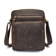 Vintage Leather Mens Cool Messenger Bags Shoulder Bags CrossBody Bags For Men - imessengerbags