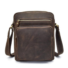 Vintage Leather Mens Cool Messenger Bags Shoulder Bags CrossBody Bags For Men