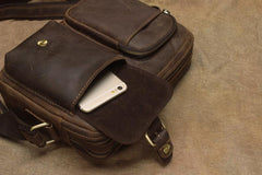 Vintage Leather Mens Cool Messenger Bag Cool Shoulder Bag CrossBody Bags For Men