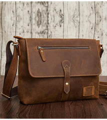 Vintage Leather Mens Cool Messenger Bag Shoulder Bag Cool CrossBody Bag For Men