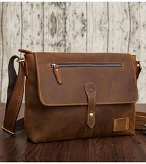 Vintage Leather Mens Cool Messenger Bag Shoulder Bag Cool CrossBody Bag For Men
