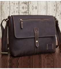 Vintage Leather Mens Cool Messenger Bag Shoulder Bag Cool CrossBody Bag For Men