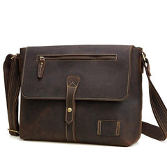 Vintage Leather Mens Cool Messenger Bag Shoulder Bag Cool CrossBody Bag For Men