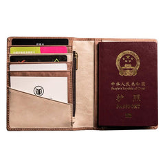 Vintage Leather Men Small Slim Travel Wallet Passport Wallet for Men - imessengerbags