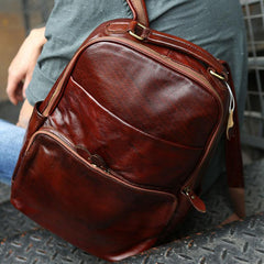 Vintage Leather Mens Backpack Travel Backpack School Backpacks for men